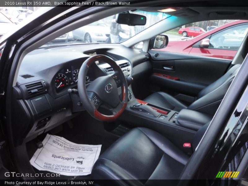 Black Sapphire Pearl / Black/Brown Walnut 2010 Lexus RX 350 AWD