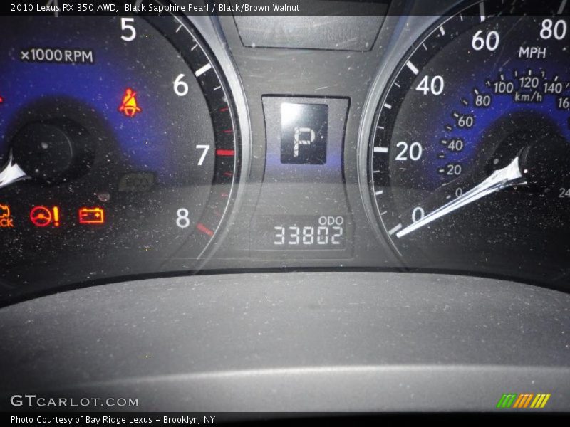 Black Sapphire Pearl / Black/Brown Walnut 2010 Lexus RX 350 AWD
