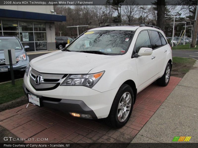 Aspen White Pearl / Parchment 2008 Acura MDX Technology