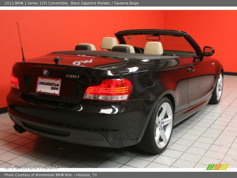 Black Sapphire Metallic / Savanna Beige 2011 BMW 1 Series 135i Convertible