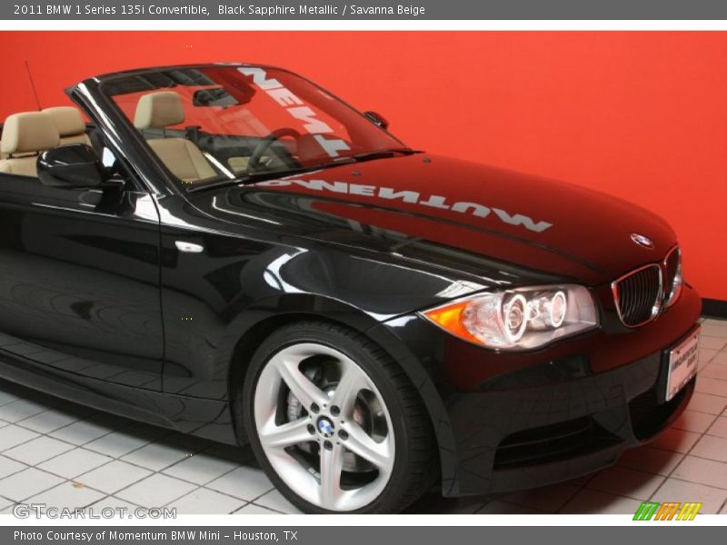 Black Sapphire Metallic / Savanna Beige 2011 BMW 1 Series 135i Convertible