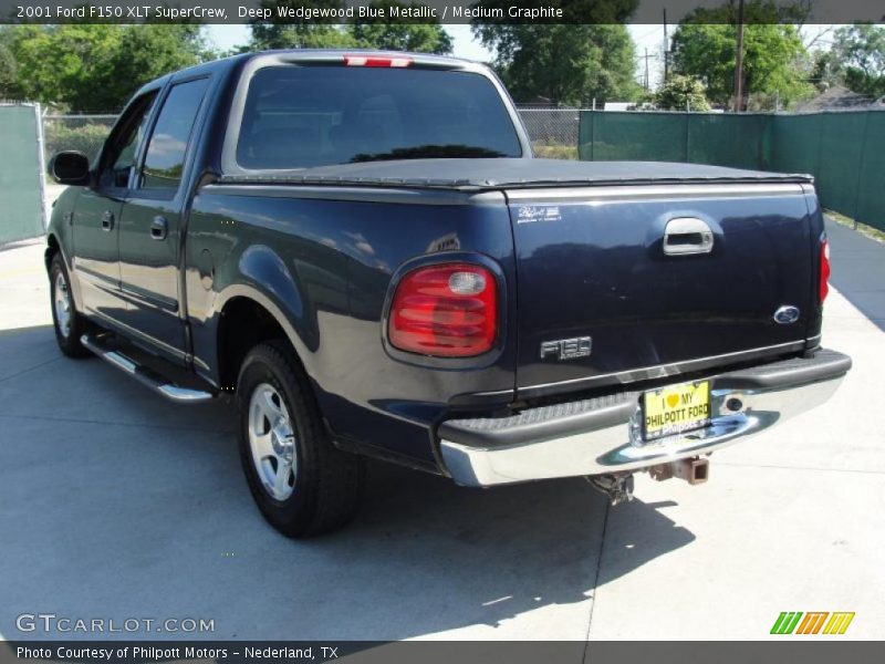 Deep Wedgewood Blue Metallic / Medium Graphite 2001 Ford F150 XLT SuperCrew