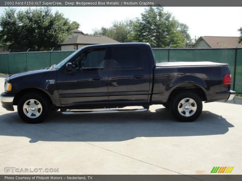 Deep Wedgewood Blue Metallic / Medium Graphite 2001 Ford F150 XLT SuperCrew