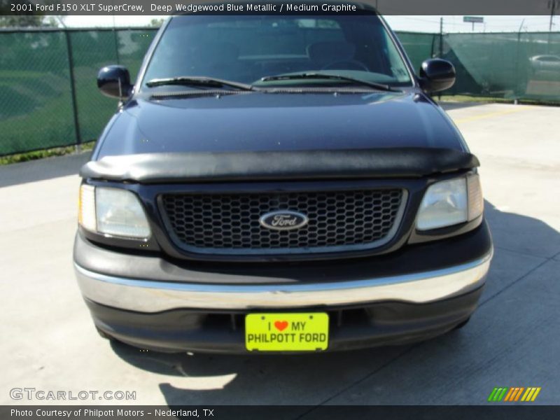 Deep Wedgewood Blue Metallic / Medium Graphite 2001 Ford F150 XLT SuperCrew