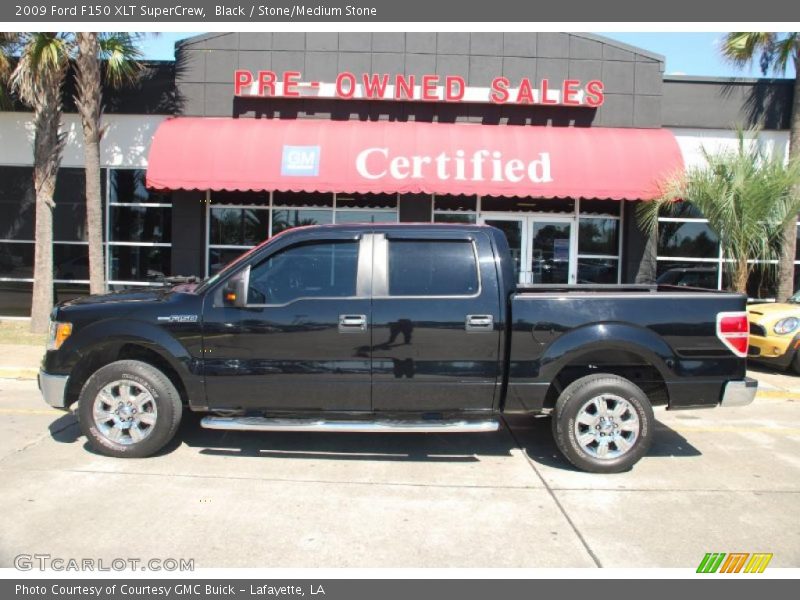 Black / Stone/Medium Stone 2009 Ford F150 XLT SuperCrew