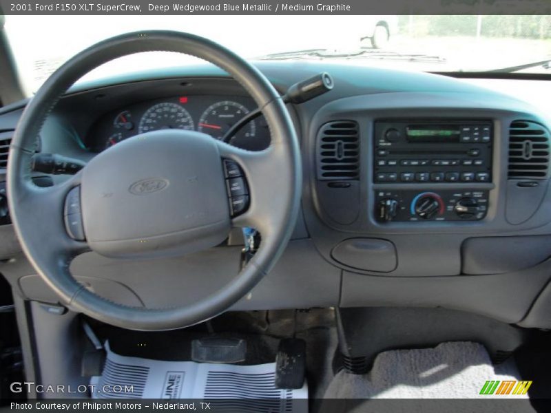 Deep Wedgewood Blue Metallic / Medium Graphite 2001 Ford F150 XLT SuperCrew