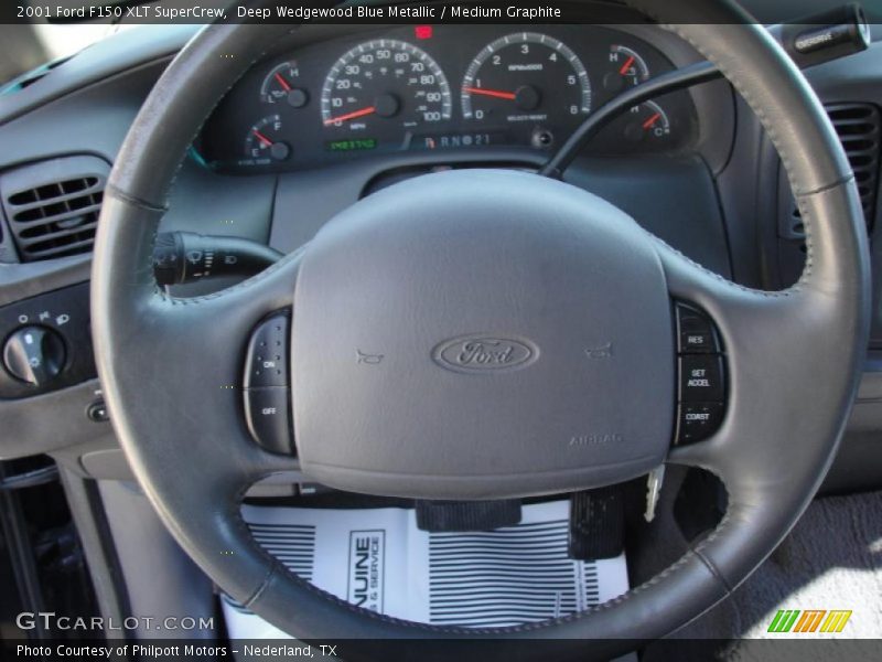 Deep Wedgewood Blue Metallic / Medium Graphite 2001 Ford F150 XLT SuperCrew