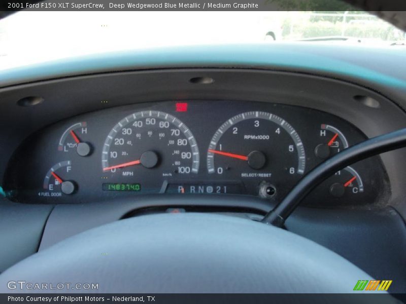 Deep Wedgewood Blue Metallic / Medium Graphite 2001 Ford F150 XLT SuperCrew