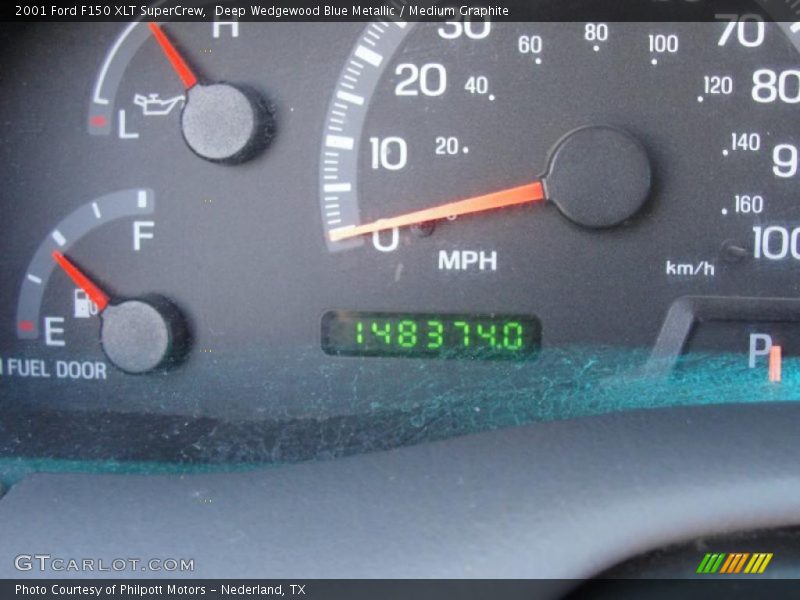 Deep Wedgewood Blue Metallic / Medium Graphite 2001 Ford F150 XLT SuperCrew