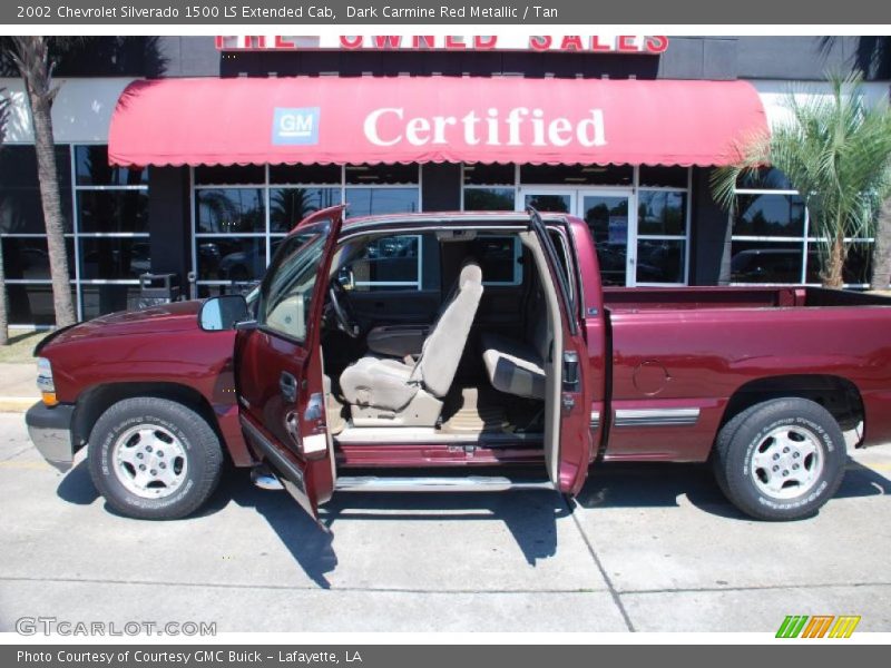 Dark Carmine Red Metallic / Tan 2002 Chevrolet Silverado 1500 LS Extended Cab