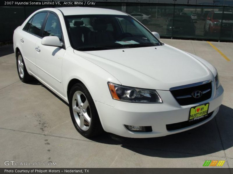 Arctic White / Gray 2007 Hyundai Sonata Limited V6