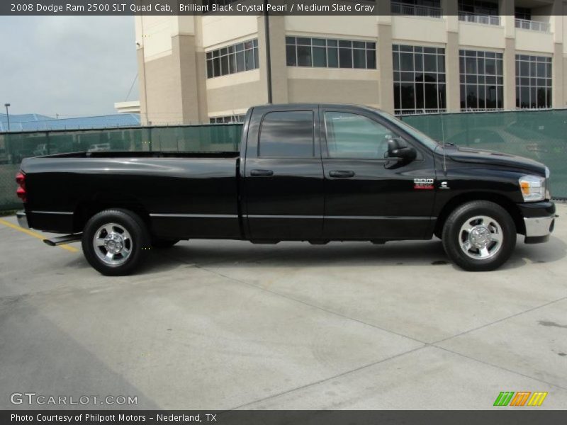 Brilliant Black Crystal Pearl / Medium Slate Gray 2008 Dodge Ram 2500 SLT Quad Cab
