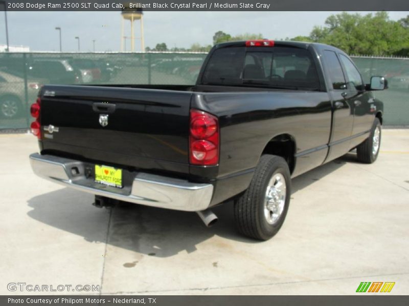 Brilliant Black Crystal Pearl / Medium Slate Gray 2008 Dodge Ram 2500 SLT Quad Cab