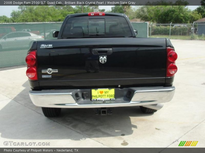 Brilliant Black Crystal Pearl / Medium Slate Gray 2008 Dodge Ram 2500 SLT Quad Cab