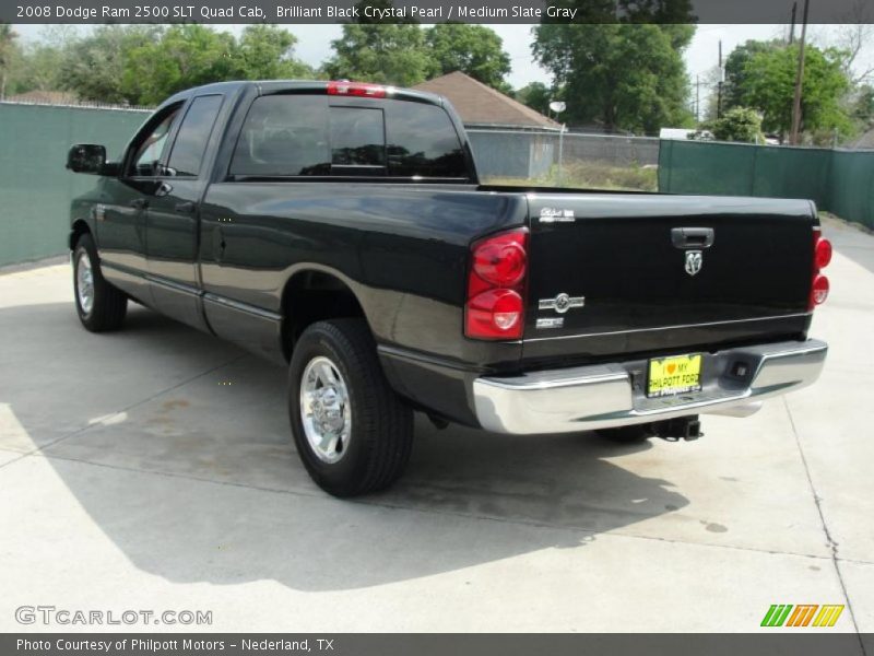 Brilliant Black Crystal Pearl / Medium Slate Gray 2008 Dodge Ram 2500 SLT Quad Cab