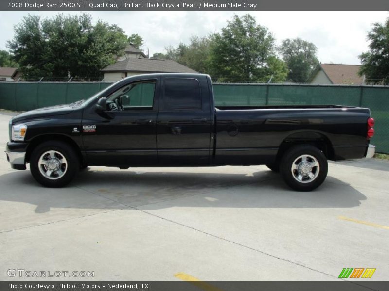 Brilliant Black Crystal Pearl / Medium Slate Gray 2008 Dodge Ram 2500 SLT Quad Cab