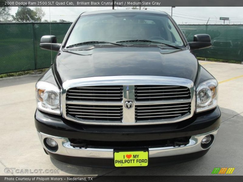 Brilliant Black Crystal Pearl / Medium Slate Gray 2008 Dodge Ram 2500 SLT Quad Cab