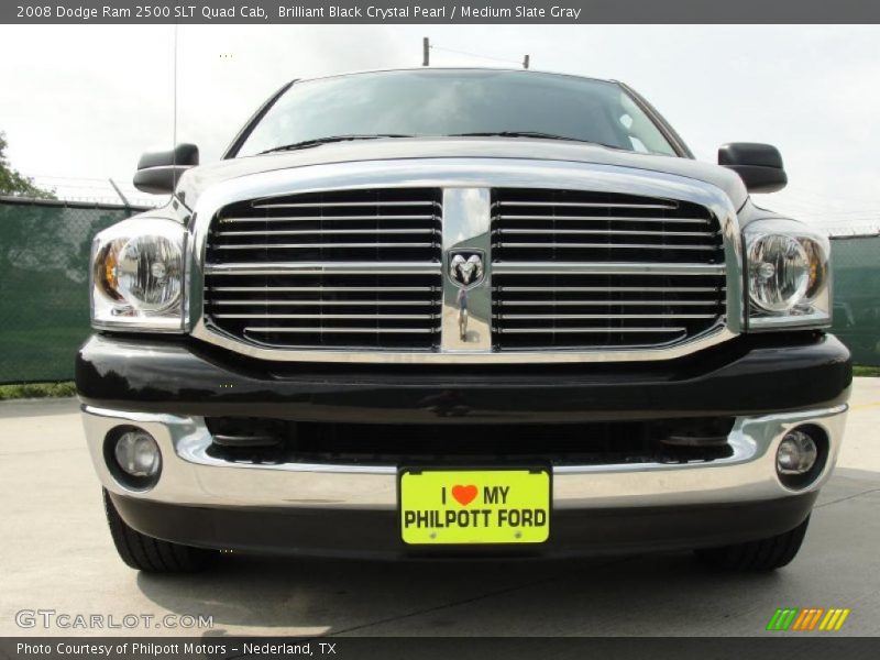 Brilliant Black Crystal Pearl / Medium Slate Gray 2008 Dodge Ram 2500 SLT Quad Cab