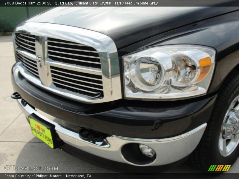 Brilliant Black Crystal Pearl / Medium Slate Gray 2008 Dodge Ram 2500 SLT Quad Cab
