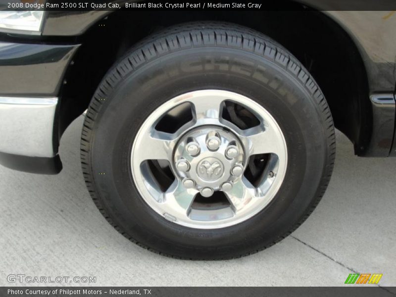 Brilliant Black Crystal Pearl / Medium Slate Gray 2008 Dodge Ram 2500 SLT Quad Cab