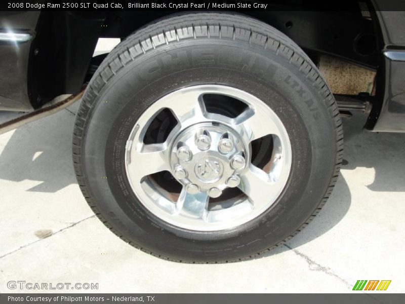 Brilliant Black Crystal Pearl / Medium Slate Gray 2008 Dodge Ram 2500 SLT Quad Cab