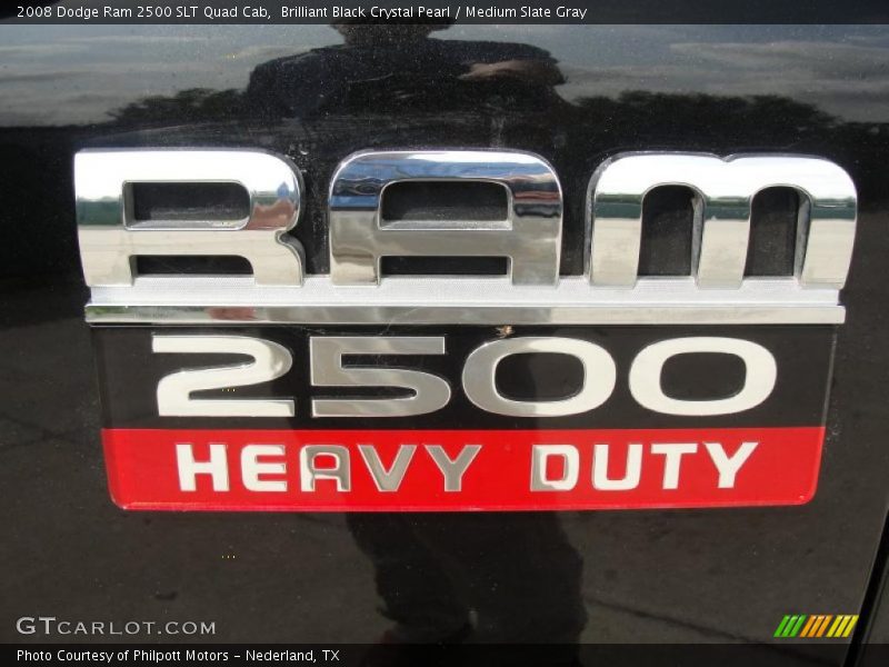 Brilliant Black Crystal Pearl / Medium Slate Gray 2008 Dodge Ram 2500 SLT Quad Cab
