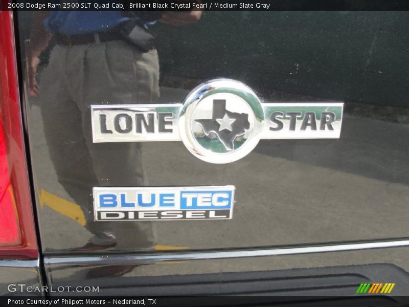 Brilliant Black Crystal Pearl / Medium Slate Gray 2008 Dodge Ram 2500 SLT Quad Cab