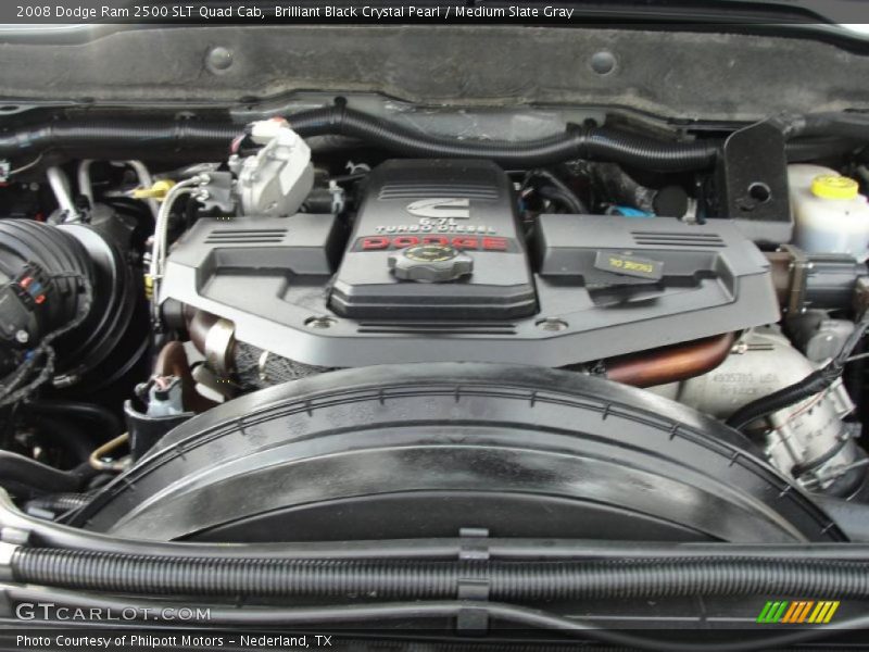 Brilliant Black Crystal Pearl / Medium Slate Gray 2008 Dodge Ram 2500 SLT Quad Cab