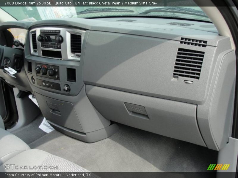 Brilliant Black Crystal Pearl / Medium Slate Gray 2008 Dodge Ram 2500 SLT Quad Cab