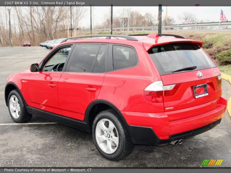 Crimson Red / Sand Beige 2007 BMW X3 3.0si