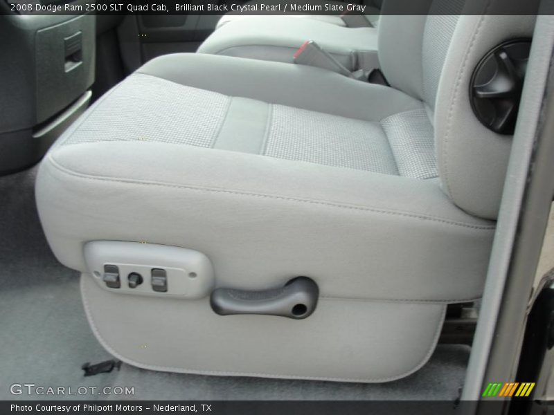 Brilliant Black Crystal Pearl / Medium Slate Gray 2008 Dodge Ram 2500 SLT Quad Cab