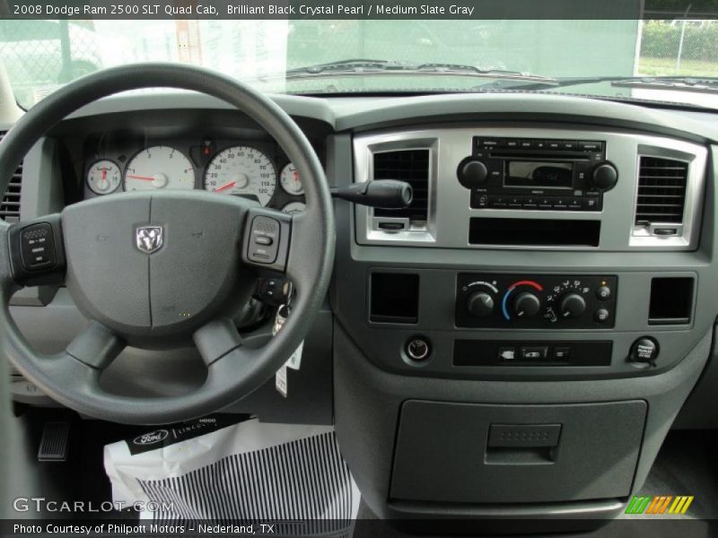 Brilliant Black Crystal Pearl / Medium Slate Gray 2008 Dodge Ram 2500 SLT Quad Cab
