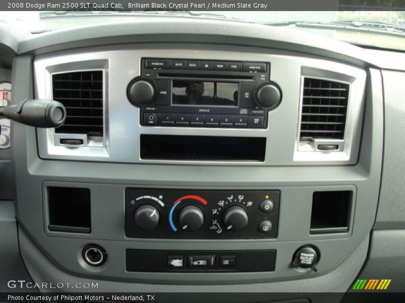 Brilliant Black Crystal Pearl / Medium Slate Gray 2008 Dodge Ram 2500 SLT Quad Cab