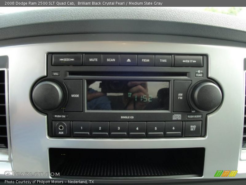 Brilliant Black Crystal Pearl / Medium Slate Gray 2008 Dodge Ram 2500 SLT Quad Cab