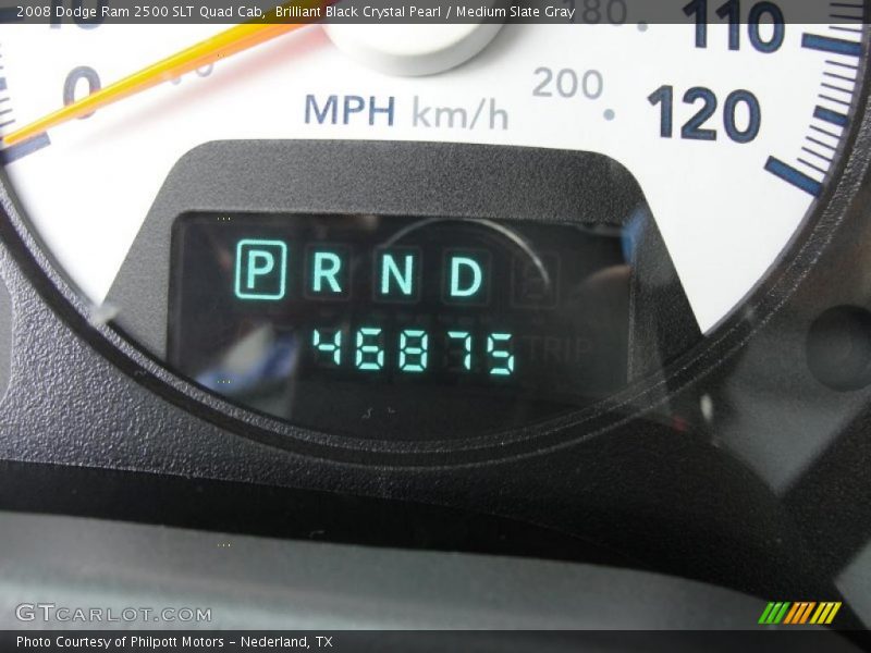 Brilliant Black Crystal Pearl / Medium Slate Gray 2008 Dodge Ram 2500 SLT Quad Cab