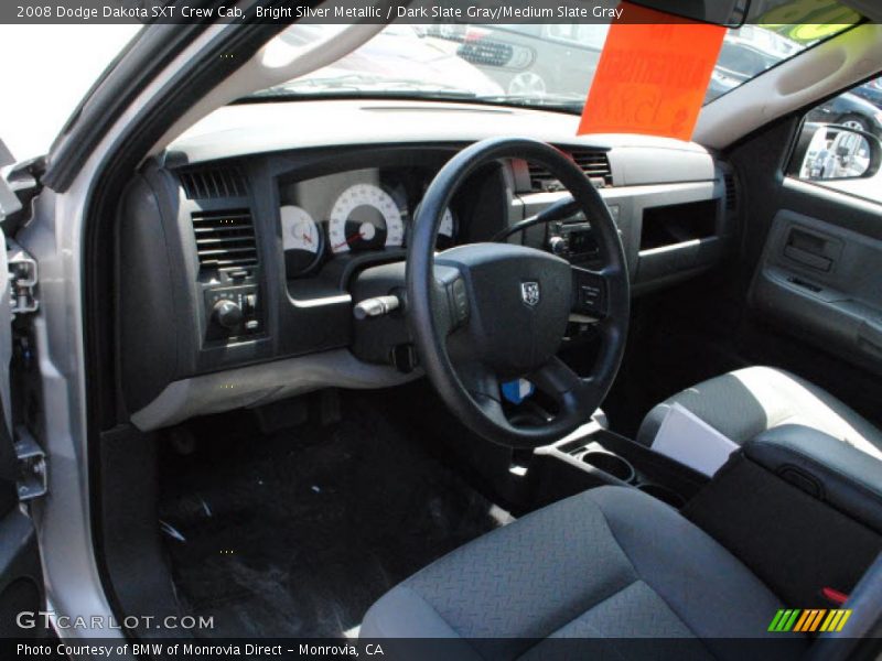 Bright Silver Metallic / Dark Slate Gray/Medium Slate Gray 2008 Dodge Dakota SXT Crew Cab