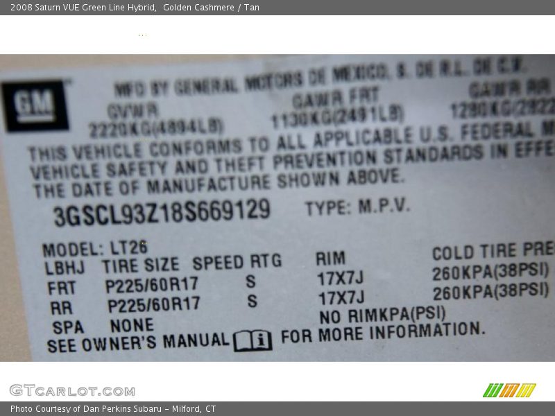 Golden Cashmere / Tan 2008 Saturn VUE Green Line Hybrid