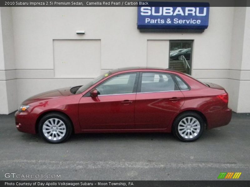 Camellia Red Pearl / Carbon Black 2010 Subaru Impreza 2.5i Premium Sedan
