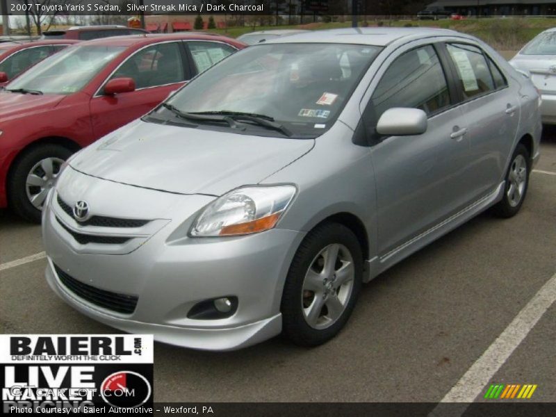 Silver Streak Mica / Dark Charcoal 2007 Toyota Yaris S Sedan