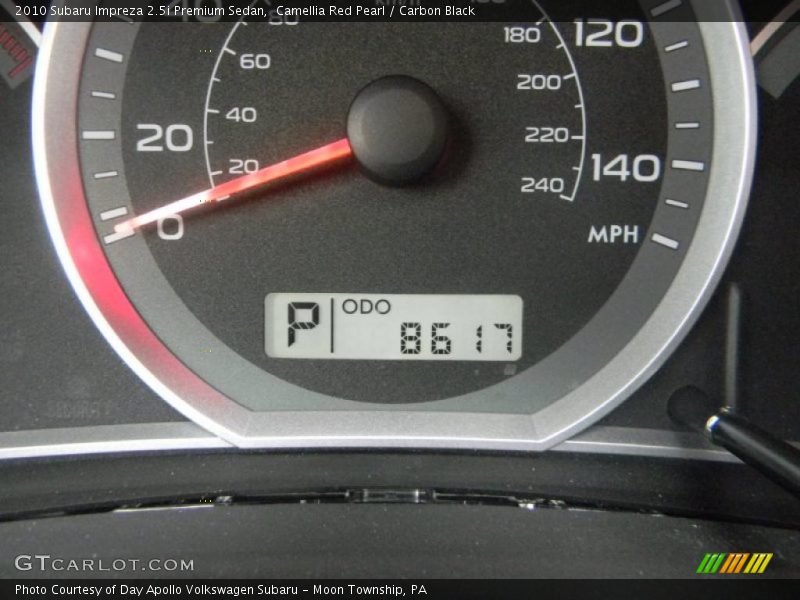 Camellia Red Pearl / Carbon Black 2010 Subaru Impreza 2.5i Premium Sedan