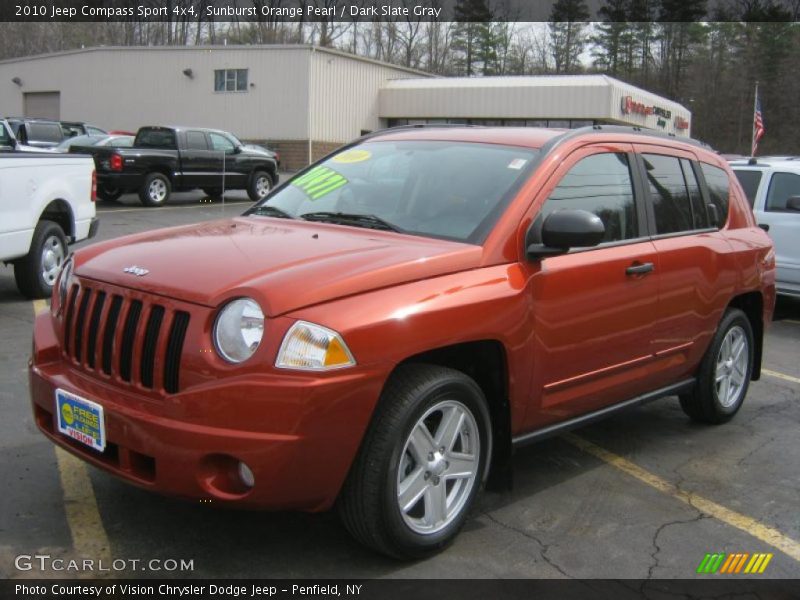 Sunburst Orange Pearl / Dark Slate Gray 2010 Jeep Compass Sport 4x4