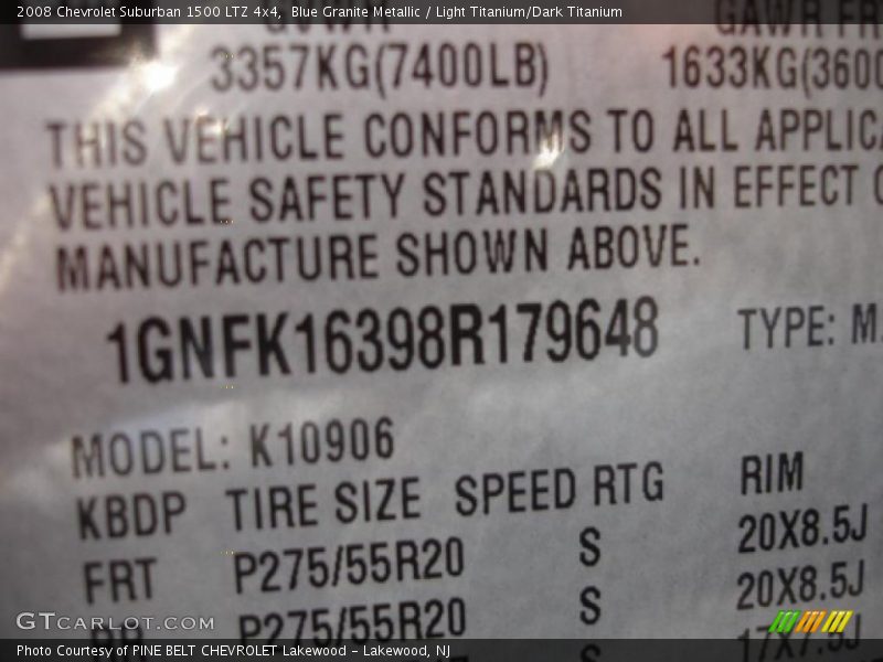 Blue Granite Metallic / Light Titanium/Dark Titanium 2008 Chevrolet Suburban 1500 LTZ 4x4