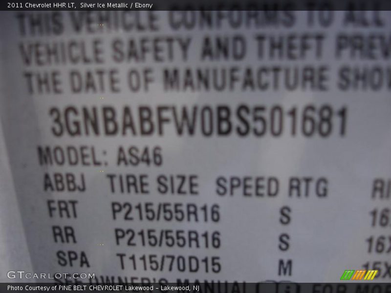Silver Ice Metallic / Ebony 2011 Chevrolet HHR LT
