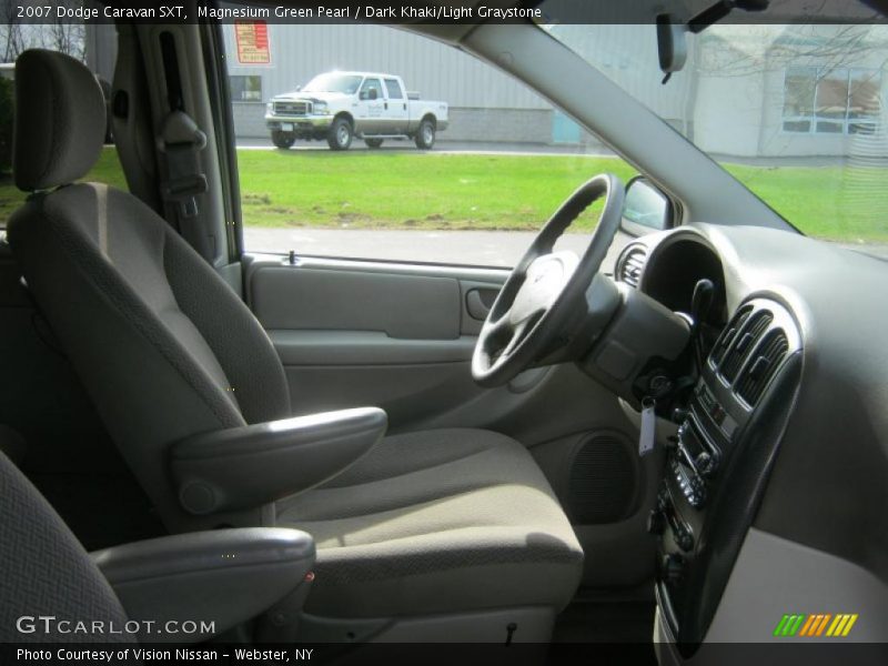 Magnesium Green Pearl / Dark Khaki/Light Graystone 2007 Dodge Caravan SXT