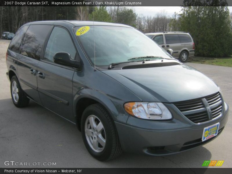 Magnesium Green Pearl / Dark Khaki/Light Graystone 2007 Dodge Caravan SXT