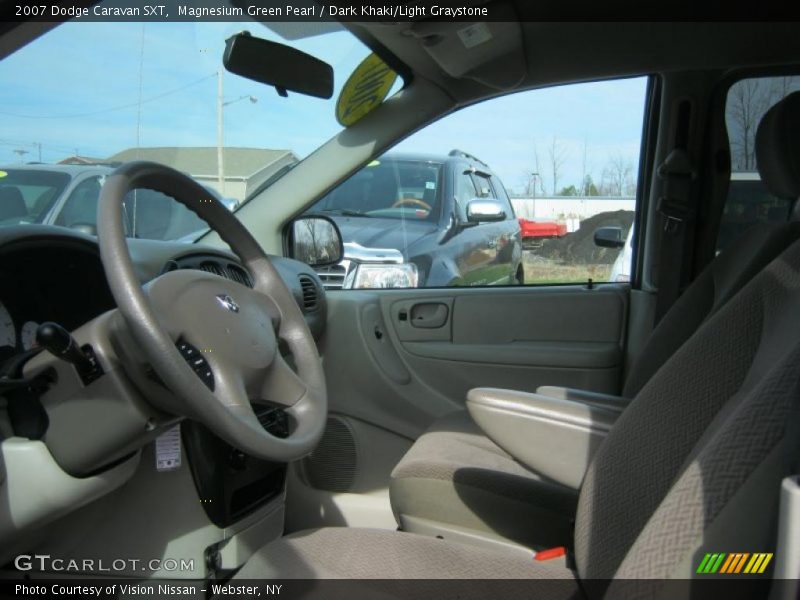 Magnesium Green Pearl / Dark Khaki/Light Graystone 2007 Dodge Caravan SXT