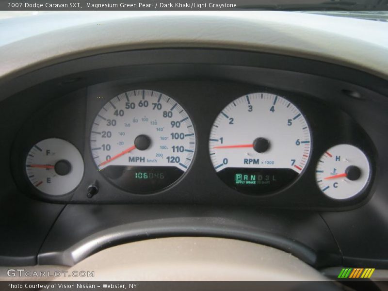Magnesium Green Pearl / Dark Khaki/Light Graystone 2007 Dodge Caravan SXT