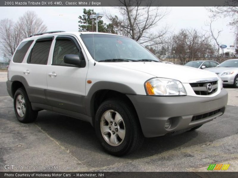 Classic White / Beige 2001 Mazda Tribute DX V6 4WD