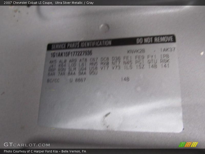 Ultra Silver Metallic / Gray 2007 Chevrolet Cobalt LS Coupe