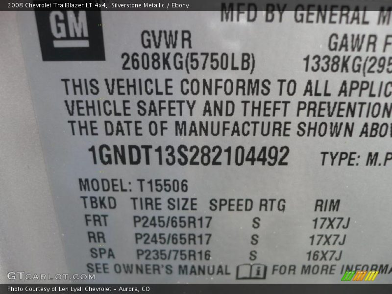 Silverstone Metallic / Ebony 2008 Chevrolet TrailBlazer LT 4x4